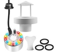Behogan Nebulizzatore ad ultrasuoni, 12 LED, mini macchina per nebbia ad ultrasuoni, per Halloween, con paraspruzzi e 3 dischi di ricambio in ceramica, 24 V, silenziosa per stagno, Halloween Pumpkin e