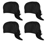 Behogan Set di 4 cappelli da cuoco da cuoco regolabili, bandana da uomo, berretto da lavoro, cappello da cuoco nero, cappello da cuoco per ristoranti, alberghi, scuole, cucine, bar, negozi, Nero , 4
