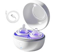 Behogan Sterilizzatore per ciuccio: sterilizzatore per ciuccio UV, ciuccio sterilizzatore, 99,99% germicidio in 3 min, ricaricabile USB-C, per tettarelle, piccole parti, lavoro tranquillo, sicuro da