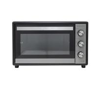 BEHOME Forno Elettrico Ventilato Esterno 70 litri, Forno grande da esterno con Girarrosto, Temperatura 230°, Timer 60', Griglia, Teglia, Leccarda e accessori per girarrosto inclusi, con doppio vetro