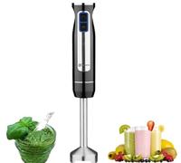 BEHOME Frullatore a Immersione | Mixer a Immersione in Acciaio Inox 800W | Minipimer Nero 8 Velocità con Luce Led