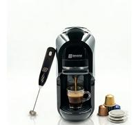 BEHOME Macchina Caffè Espresso per Cialde e Capsule compatibili Nespresso e Dolce Gusto, 3 Adattatori diversi, sistema anti-calcare + Frullino Montalatte Elettrico, combo Caffè Schiumato Perfetto