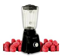BEHOME Mixer Elettrico con Bicchiere in Vetro 1.5L, Lama in Acciaio Inox | Frullatore con piedini antiscivolo, regolazione velocità 400W e luce LED, per Frullati, Smoothies, Shacker, Sughi, Pappe