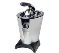 BEHOME Spremiagrumi Elettrico Professionale 2Litri | Spremiagrumi da Bar a Leva con braccio e beccuccio | 2 coni Acciaio Inox per Arancia e Limone e Filtro interno, nero e silver