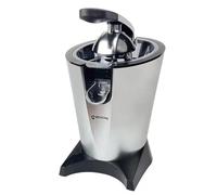 BEHOME Spremiagrumi Elettrico Professionale 2Litri | Spremiagrumi da Bar a Leva con braccio e beccuccio | 2 coni Acciaio Inox per Arancia e Limone e Filtro interno, nero e silver