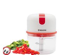 BEHOME Tritatutto Ricaricabile USB Senza Fili 250 ml, Mini Tritatutto da Viaggio con Lame Acciaio inossidabile per Carne, Verdure, Frutta, Rosso e Bianco, Cavo per ricaricare incluso