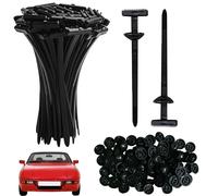 behone 150 pezzo Fermacavi Autobloccanti,Fermacavi universale,Zip Ties Holder,Dadi e bulloni con perno e pulsante per riparazioni rapide di automobili e apparecchiature domestiche