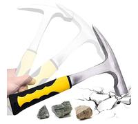 behone Martello di mattoni martello doppia testa a bocca piatto martello geologiede con manico in gomma confortevole adatto per indagini geologiche,costruzione case,uso domestico