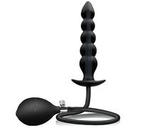 BeHorny Gonfiabile Butt Plug Anale Perline, Pompa ad Alta Pressione e Valvola, mv-x2709L, Nero