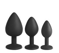 BeHorny Set di tappi in silicone di alta qualità, colore: nero