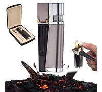 behound 2023 New Portable Hitter Lighter - 2 in 1 Metal Lighter Pipe Combo with Rotatable Tube, Refillable Soft Flame Lighter, Foldable Portable Folding Lighter for Camping BBQ Kitchen (Metal B)