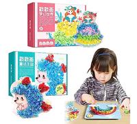 behound Creative Puzzle Puncture Painting, Drawing Book with Watercolor Stickers Poking DIY Craft Kit, Kids Art Supplies Pocket Watercolor Painting Book (Animal+Princesses)