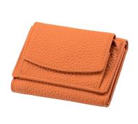 behound New Genuine Leather Rfid Blocking Card Holder Organizer Pocket Mini Wallet,Preliminaryt-Premium Leather Wallet for Men,Anti-Credit Card Fraud Folding Mini Wallet organizer (Orange)