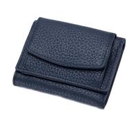 behound New Genuine Leather Rfid Blocking Card Holder Organizer Pocket Mini Wallet,Preliminaryt-Premium Leather Wallet for Men,Anti-Credit Card Fraud Folding Mini Wallet organizer (Dark Blue)