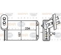 BEHR HELLA SERVICE 8FH 351 001-611 Wärmetauscher, Innenraumheizung