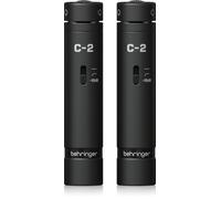 Behringer C-2 Dark Edition - Coppia di microfoni a condensatore a membrana piccola, cardioide, 20 Hz a 20 kHz, registrazione stereo con supporti antiurto e custodia per il trasporto