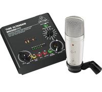 Behringer VOICE STUDIO Pacchetto completo di registrazione con microfono a condensatore da studio, preamplificatore valvolare con 16 voci di preamplificatore e interfaccia USB/audio