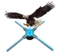 BEHYIVD Proiettore ologramma 3D da 56 cm con WiFi e Bluetooth, ventilatore ologramma 3D con 624 LED e 2200 cd/m² e 1500 video 3D, ventilatore ologramma per mostre, centri commerciali, cinema