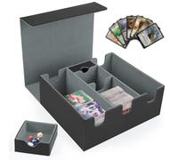 beibijio Scatola per Carte Collezionabili, 6 in 1 Magnetic Deck Box per 1200+ Carte, Scatola per Mazzi per Carte Magic The Gathering, Box Carte Acatola Magnetica PU per YGO PTCG PKM TCG (Grigio)