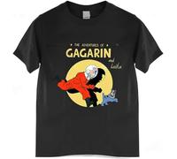 BEIDAHUANG The Adventure of Gagarin And Laika Cool Graphic Blouse Camisetas Humor Crew Neck Unisex Short Sleeve T-Shirt XXL