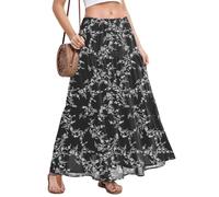 BEIGAI Gonna da donna elasticizzata a vita alta lunga maxi gonna fluida a linea Boho estiva da donna casual elegante gonna a lunghezza intera da donna UK