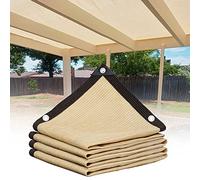 Beige 90% Rete Telo Ombra, 2x2m 3x4m 4x6m 5x5m 6x12m 7x8m 9x10m Panno Ombreggiante Resistente Ai Raggi UV Vela Ombreggiante, Tenda da Sole Privacy con Occhielli (Size : 7x10m(23x33ft))