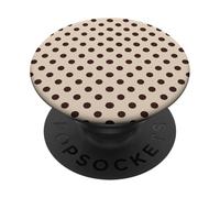 Beige and Dark Brown Polka Dots Classic Polkadots Pattern PopSockets PopGrip Adesivo