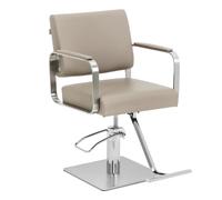 Beige, Argento Poltrona da parrucchiere con poggiapiedi - 50 - 66 cm - 200 kg - Beige, argento | physa