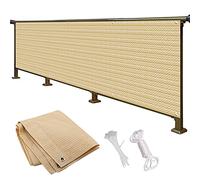Beige Balcone Schermo Privacy Traspirante A Prova Di Vento HDPE Giardino Guardrail Sicurezza Protezione Della Privacy, Con Foro Di Metallo Fascette Per Cavi,Beige,0.85x4m