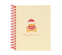 BEIGE BEAR HAPPY HOLIDAYS - Quaderno A6 da 120 fogli, copertina rigida, ideale per bambini di diverse età, comodo e versatile, qualità e resistenza, 11,8 x 14,6 cm