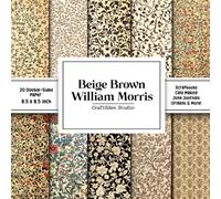 Beige Brown William Morris Scrapbook Paper: Decorative Double-Sided Craft Papers For Junk Journals, Wrapping & Mixed Media, Card Making And More