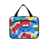 Beige Cartoon Game Silhouette Hanging Travel Bag per le donne con gancio, accessori di design borse da toilette per viaggio Essentials Viaggio Bolsa de maquillaje para Mujer L