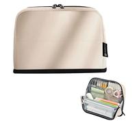 Beige Chic Glow Storage Pencil Bag Pencil Pouch Zipper Pencil Case Classroom Pen Bag Ragazzi Animale Rientro a Scuola Adulti Forniture per ufficio
