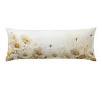 Beige Cuscino per Dormire Laterale 40x145 Cuscino Lungo per Dormire Lateralmente, Cuscini per il Collo, per Gravidanza e Sostenere la Maternità,Migliorare Qualità Del Sonno,Federe Cuscini Fiori Q-1217