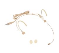 Beige Doppio Orecchino a Fascia da Padiglione Cuffie Microfono Headset 3.5mm 3 4