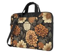 Beige E Marrone Scuro Fiori Laptop Bag Laptop Case 15.6 Pollice Computer Borse Imbottito Della Copertura Del Manicotto Per Le Donne Uomini