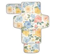 Beige Fiori Fiori Riutilizzabile Pannolino Fasciatoio Pad con Tasca Tessuto Pannolino Fasciatoio Fasciatoio Pad Viaggio Infante Travel Station Kit cambiadores de pa?ales para Bebes