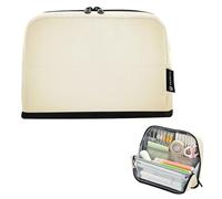 Beige Gradiente Chic Blur Matite Pouch Zipper Pencil Case Big Pencil Storage Bags Cute Pen Pouch Girls Colorato Bambini Rientro a Scuola Forniture Organizer