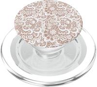 Beige Lace Inspired Vintage Intricate Flowers Pattern PopSockets PopGrip per MagSafe