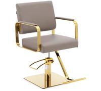 Beige, Oro Poltrona da parrucchiere con poggiapiedi - 490 - 650 mm - 200 kg - Colori beige, oro | physa