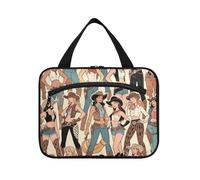 Beige Retro Western Mucca Donna Cranio Appeso Borsa da Barba per gli Uomini Viaggio con Gancio, Designer Borse impermeabili per gli uomini per le donne Must Hotel envase para Perfume de L