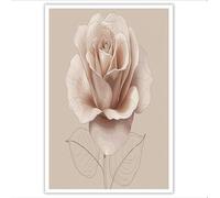 Beige Rose Stampa su tela Fiori carini Quadri su tela per Arte muraria Stampa Decorazione della camera da letto Casa Ufficio Decorazioni 60Lx40W cm Senza Cornice