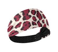 Beige Rosso Leopard Print Antiscivolo? Fasce elastiche per capelli per le donne Fasce elastiche per la pallavolo Uso quotidiano Palestra cintas para el pelo de mujer