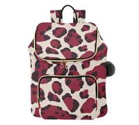 Beige Rosso Leopard Print Progettato Donne Zaino Carino Impermeabile Signore Borsa a Tracolla per Lavoro Sport Viaggi bulto de para mujer