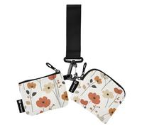 Beige Safari Fiori Delle Donne Della Moneta Del Raccoglitore Della Carta Del Titolare Mini Moda Cerniera Cash Coin Purse con Tasca Cerniera per Le Donne 2 Pz de crédito para Hombre