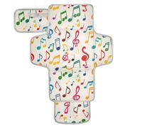 Beige Simbolo Musica Silhouette Riutilizzabile Pannolino Fasciatoio Pad con Tasca in Tessuto Portatile Fasciatoio Pad con Built-in Cuscino Cambiadores de pa?ales para Bebes