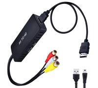 Beigemo Convertitore RCA a HDMI con Cavi HDMI, Adattatore CVBS AV to HDMI Full HD 720P/1080P Video Audio Converter per HDTV Monitor Proiettore STB VHS Xb0x PS3 Sky Blu-ray Lettore DVD