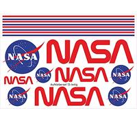 beihaasnatuerlich NASA, set di 13 adesivi in vinile autoadesivi | Adesivi autoadesivi, resistenti alle intemperie e ai graffi per Bobby Cars, biciclette, barche, modelli RC e superfici lisce