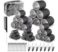 Beihre 60 Pcs Bigodini Set, Bigodini Grandi per Volume in 5 Misure: 55/45/40/30/20 mm, Autoadesivi Heatless Hair Curler, per Boccoli Naturali Styling Capelli Adatti per Capelli Lunghi, Medi e Corti.