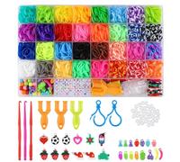 Beihre Elastici per Braccialetti, Oltre 2500 Pezzi Colorati Loom Band Fai da te Bambina Elastici di Gomma Bracciale Lavorare a Maglia Fare Braccialetti Perline Giocattolo Regalo